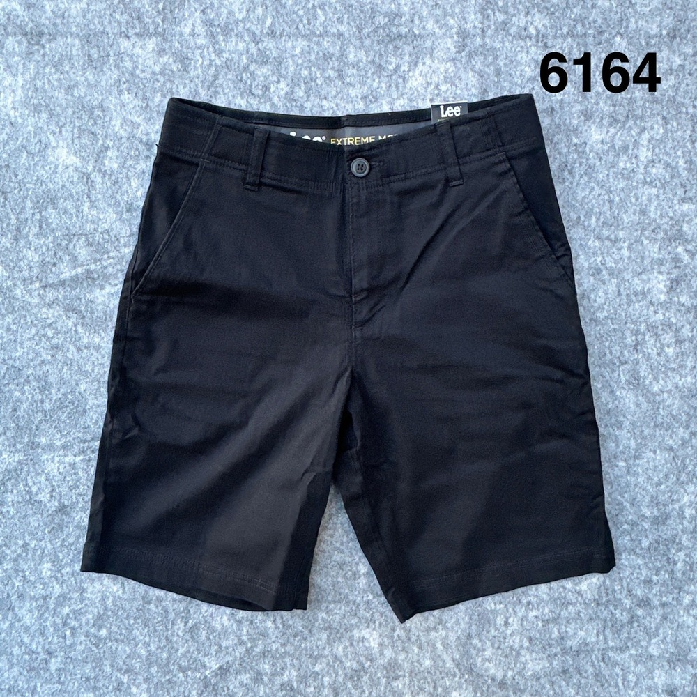 Lee Extreme Motion Chino Shorts Mens 29 Black NEW Stretch Flat Front Performance